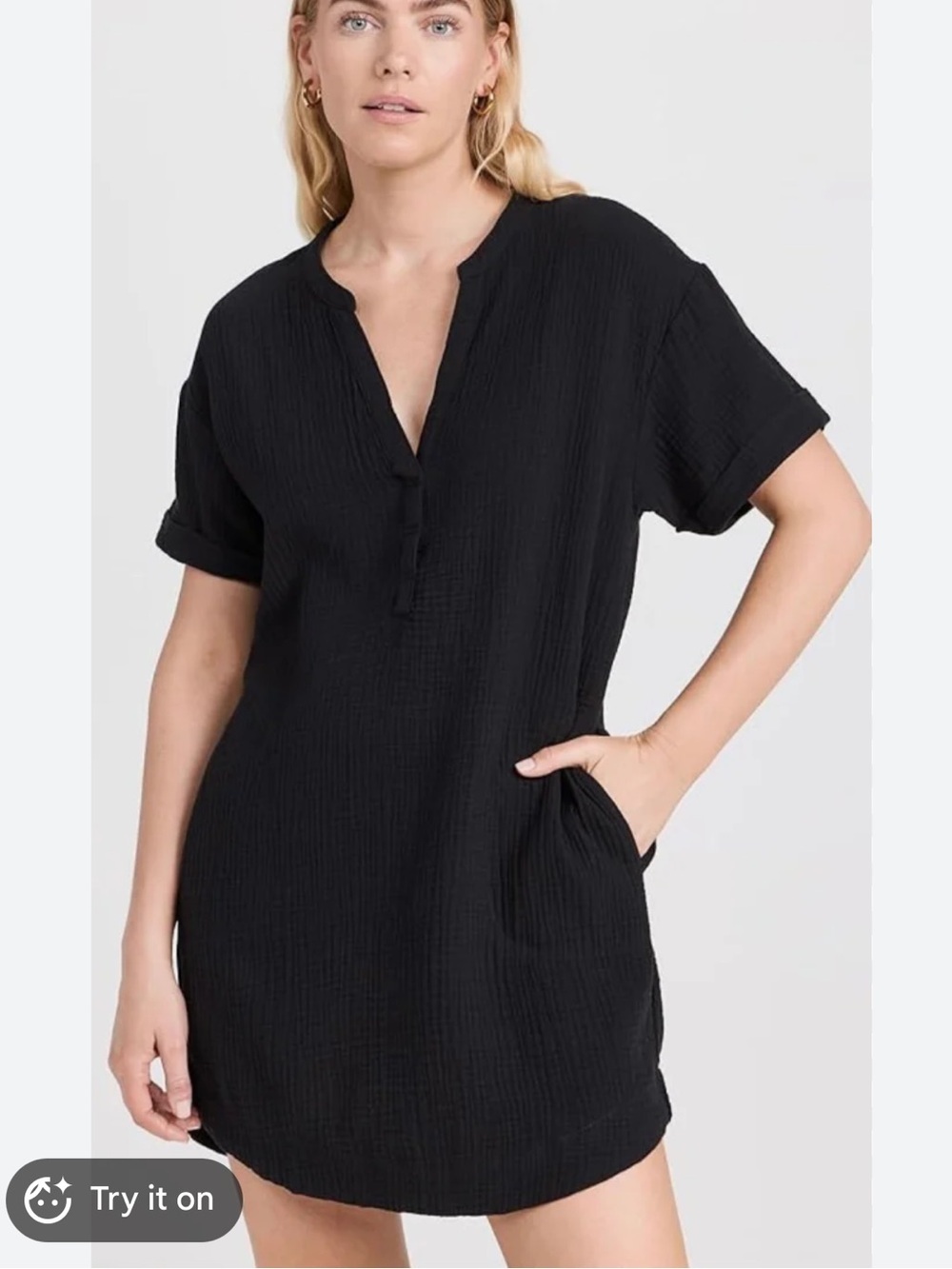 ZSupply Talia Guaze mini dress black small